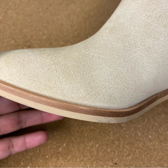 Dolce Vita Solow Western Booties Size 7.5 Beige Dune Suede - Picture 13 of 14